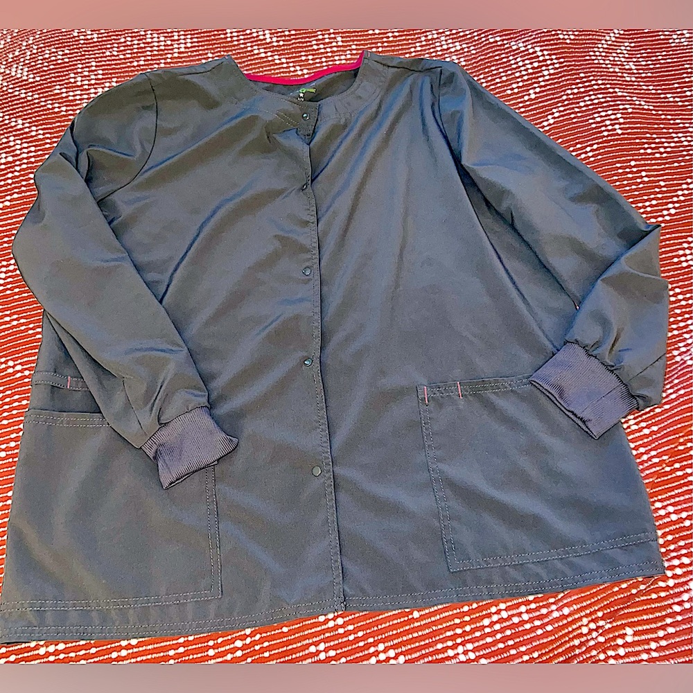 👩‍⚕️Gray Scrubstar Large Snap Front Lab Coat EUC
